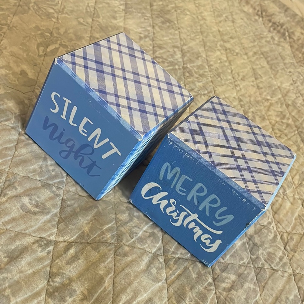 Merry Christmas blue dice (this sale comes with both)